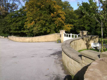 Stonemason built wall in Northop, North Wales.